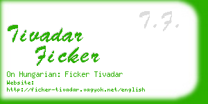 tivadar ficker business card